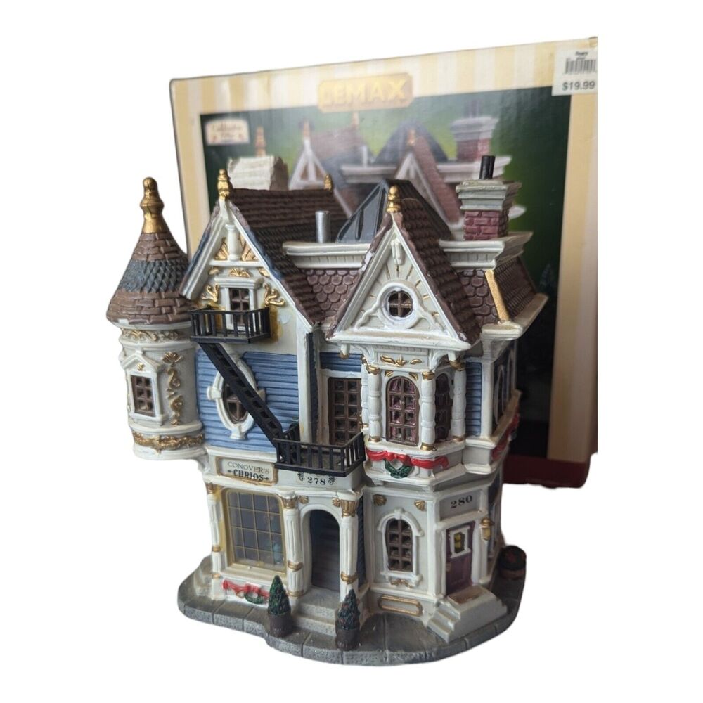 Lemax Caddington Village Row House Apartments Curio Shop Christmas Village